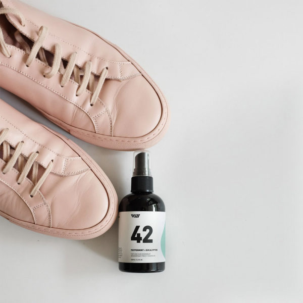 Foot and Shoe Deodorant 42 beside Pink Shoes