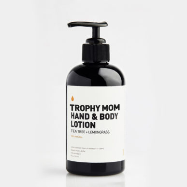Trophy Mom Body and Hand Lotion with Tea Tree and Lemongrass Bottle